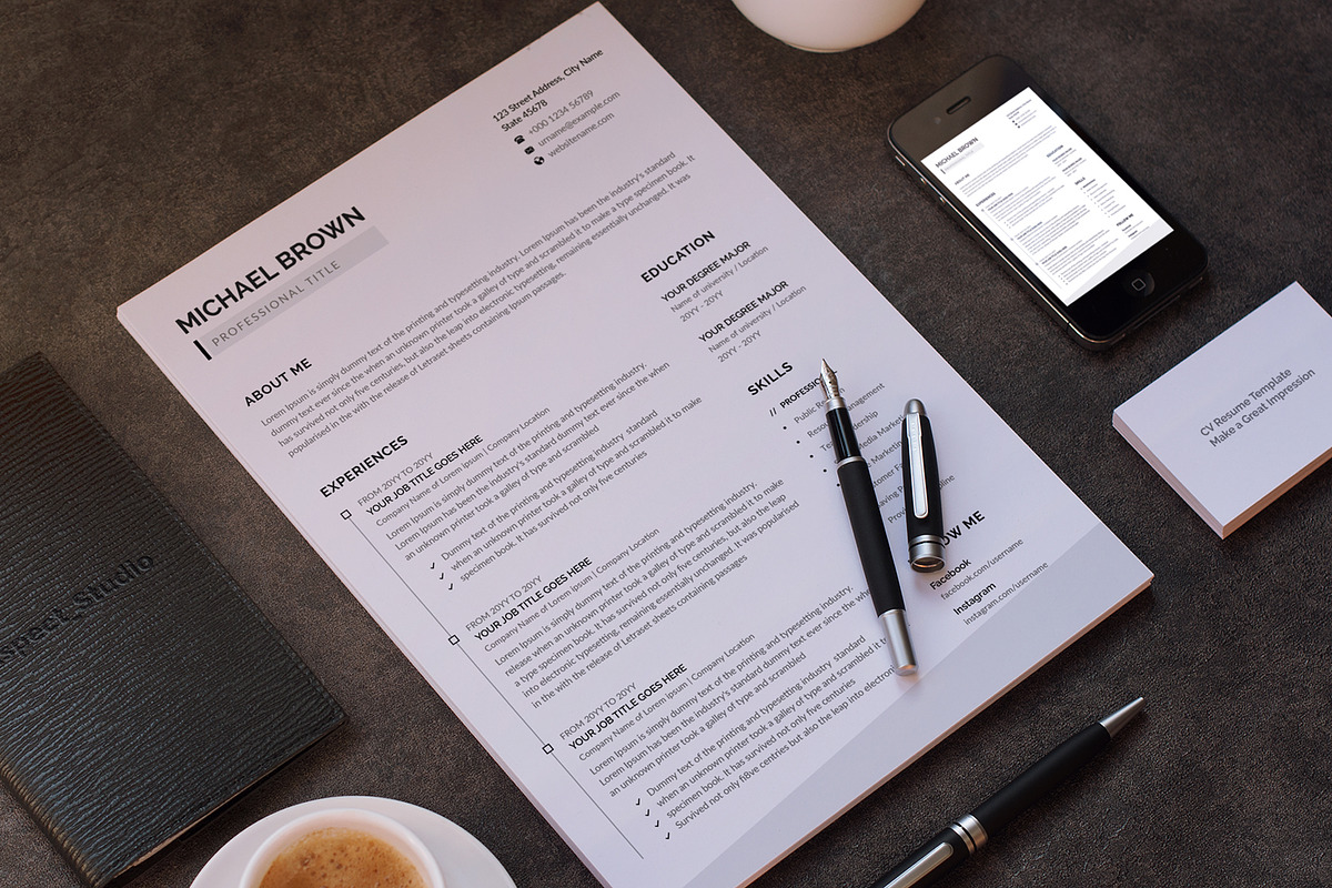 Minimal Resume/CV Template, a Resume Template by Aspect_Studio (Photo 5 of 5)