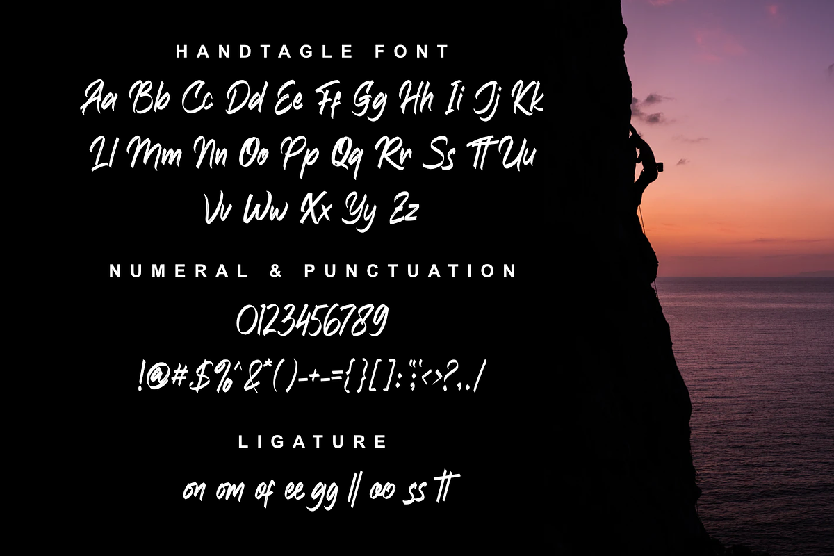 Handtagle, a Font by Dumadistyle (Photo 2 of 6)