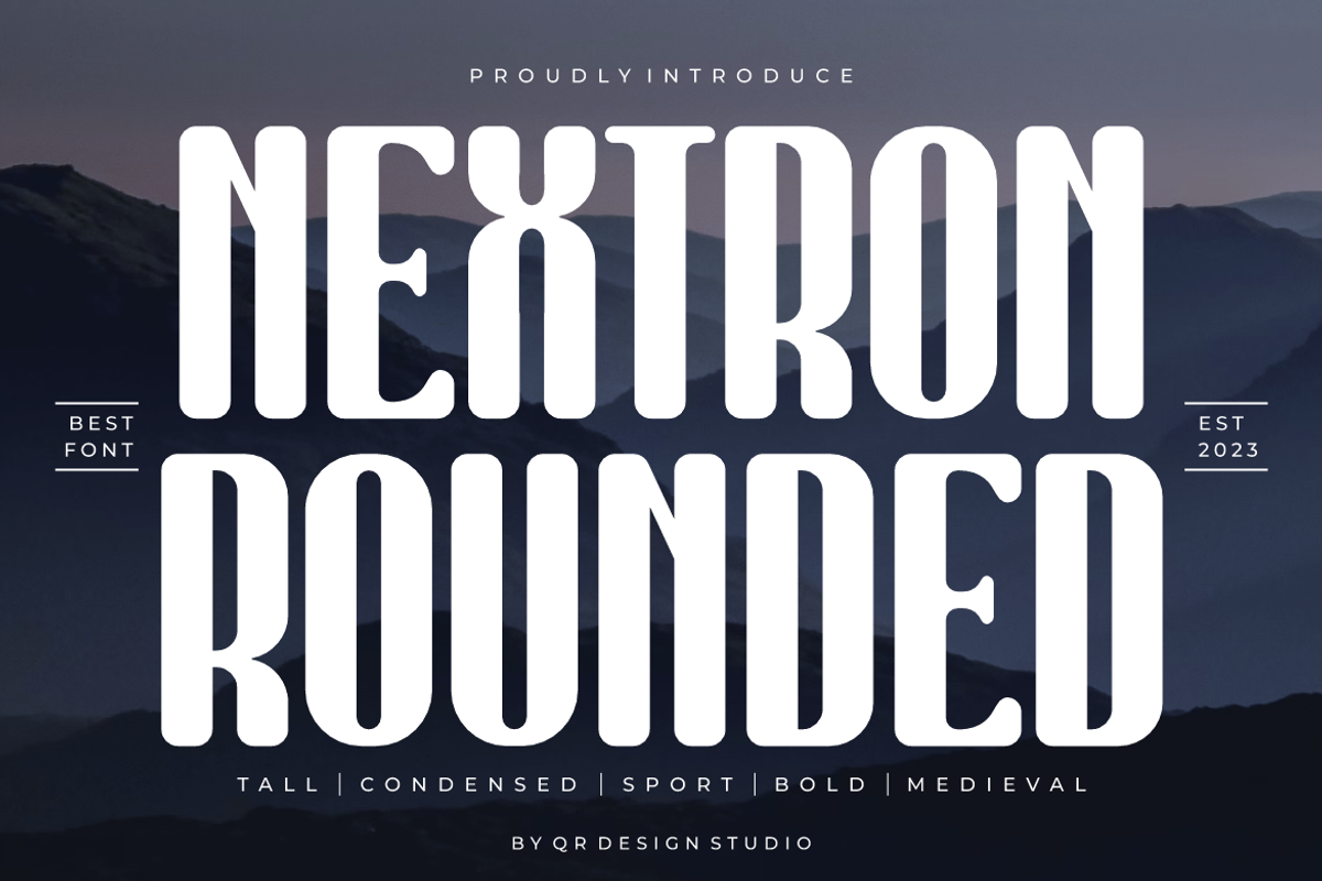 Nextron Rounded, a Sans Serif Font by QR Design Studio (Photo 1 of 7)