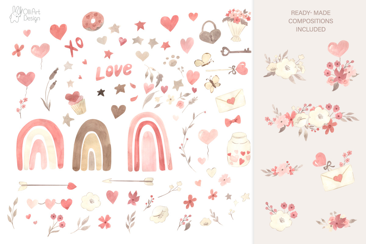LOVE. Valentine's day collection, an Animal Illustration by OlliArtDesign (Photo 3 of 16)