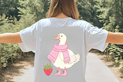Strawberry Coquette Goose Clipart, an Illustration by Digital Artistic99 (Thumbnail 6 of 8)