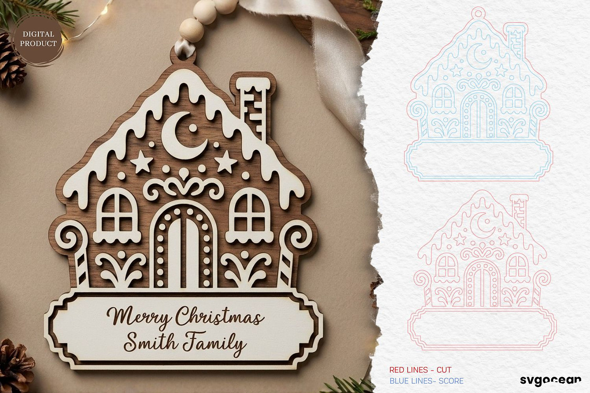 Gingerbread Houses Ornament Bundle, a Decorative Illustration by svgocean (Photo 13 of 13)