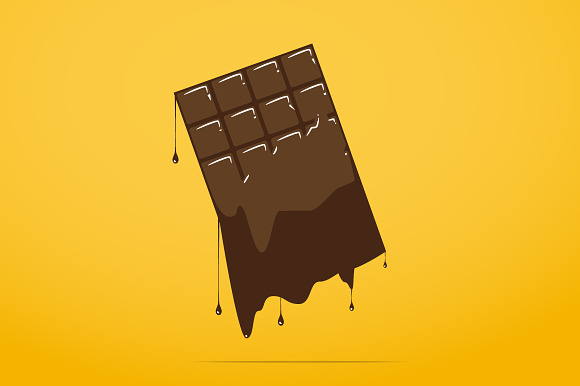 Melted Chocolate Bar Icon.