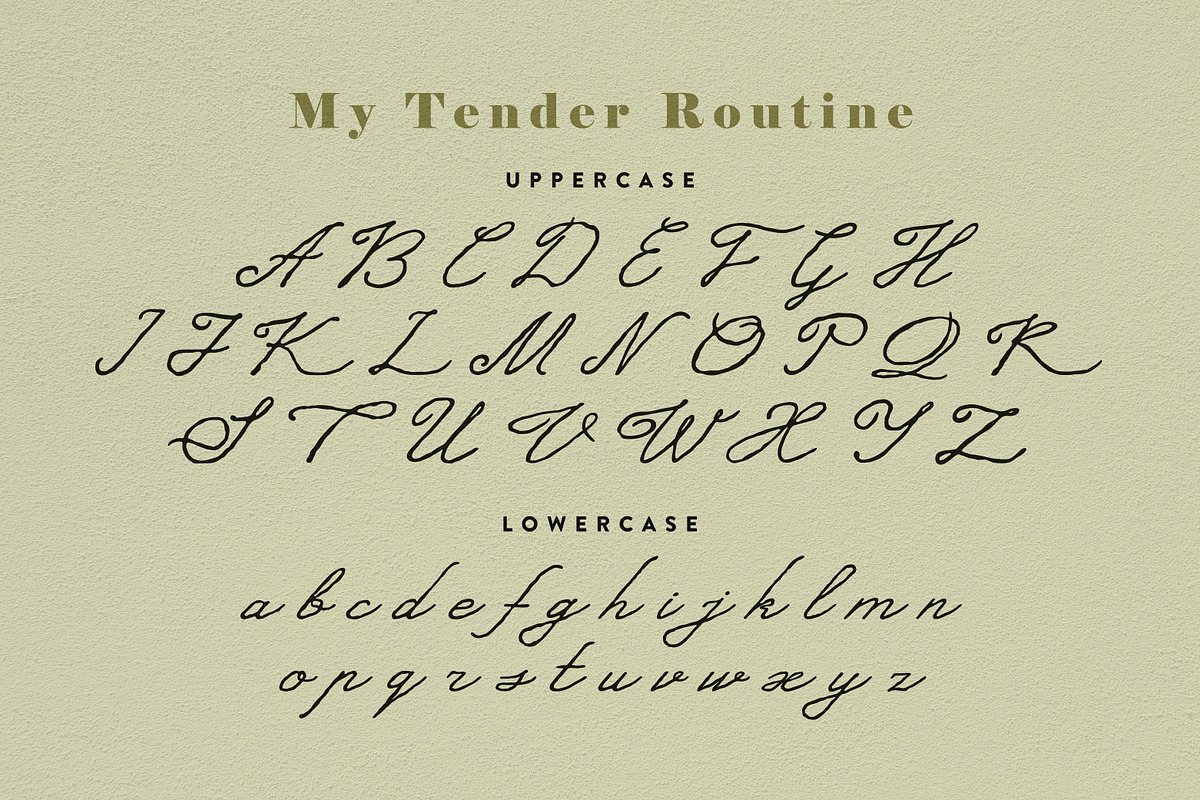 My Tender Routine Handwritten Script, a Script Font by Struvictory.art (Photo 5 of 9)