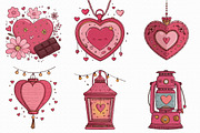 Whimsical Romantic Valentine Clipart, an Illustration by Libby Wishes (Thumbnail 8 of 8)