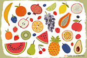 Fruits and Vegetables. Vector set, a Food Illustration by Molly art (Thumbnail 3 of 13)