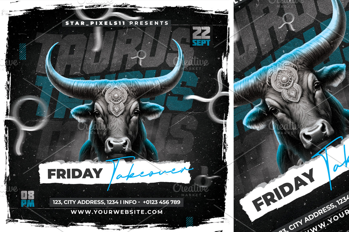 Taurus Friday Takeover Club Flyer, a Flyer Template by StarPixles11 (Photo 3 of 3)