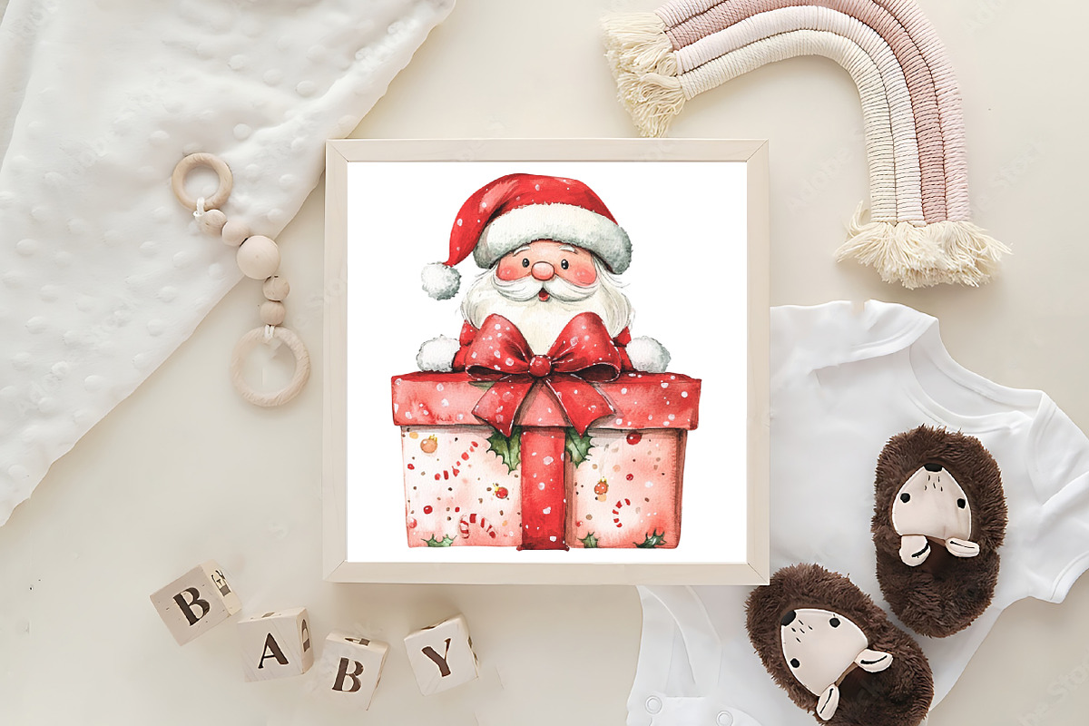 Watercolor Funny Skinny Santa PNG, an Illustration by CraftArtStudio (Photo 6 of 6)