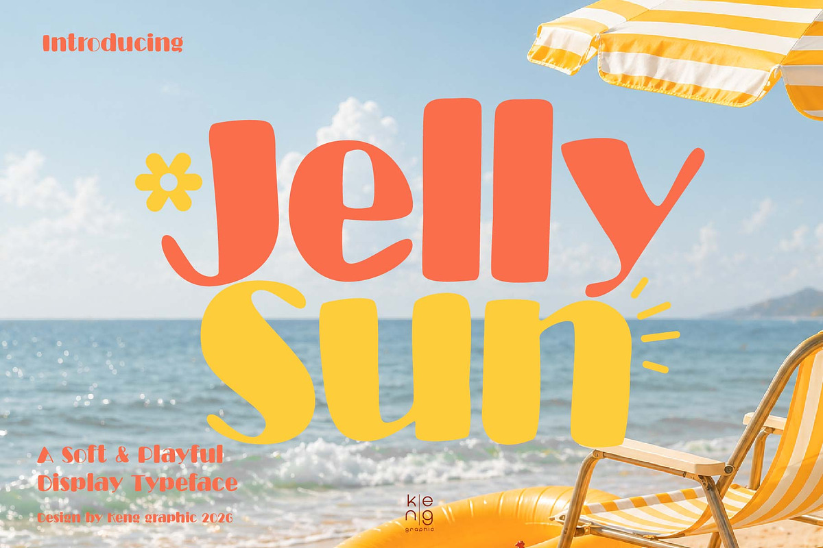 Jelly Sun Font, a Handwritten Font by KengGraphic (Photo 1 of 6)