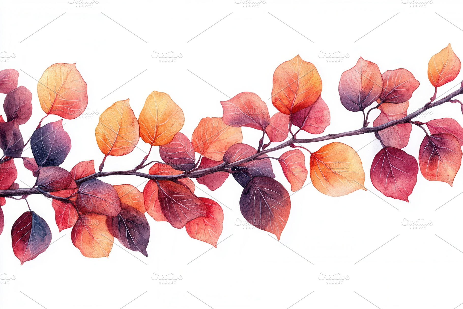 Colorful autumn leaves gracefully ar, a Photo by Tanuart