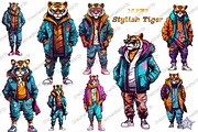Stylish Tiger clipart, an Object Graphic by DreamerStarCo (Thumbnail 1 of 8)
