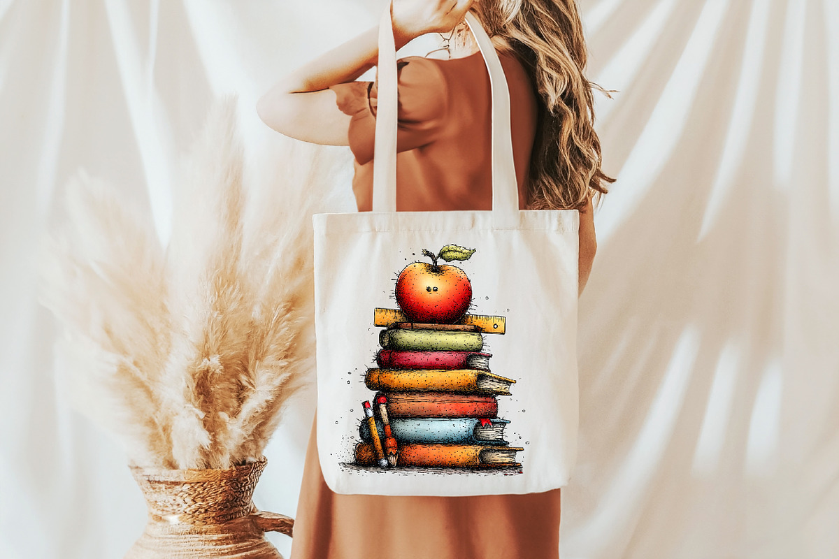 Back to School Book Stack Clipart, a Seasonal Illustration by Designworld (Photo 8 of 8)