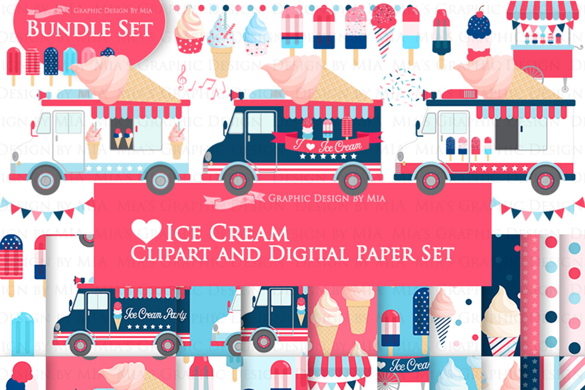 Ice Cream Party, Ice Cream Truck, an Illustration by Mia's Graphic Design (Photo 1 of 9)