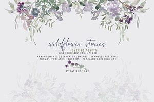Watercolor Wildflower Clipart Set, an Illustration by Patishop Art