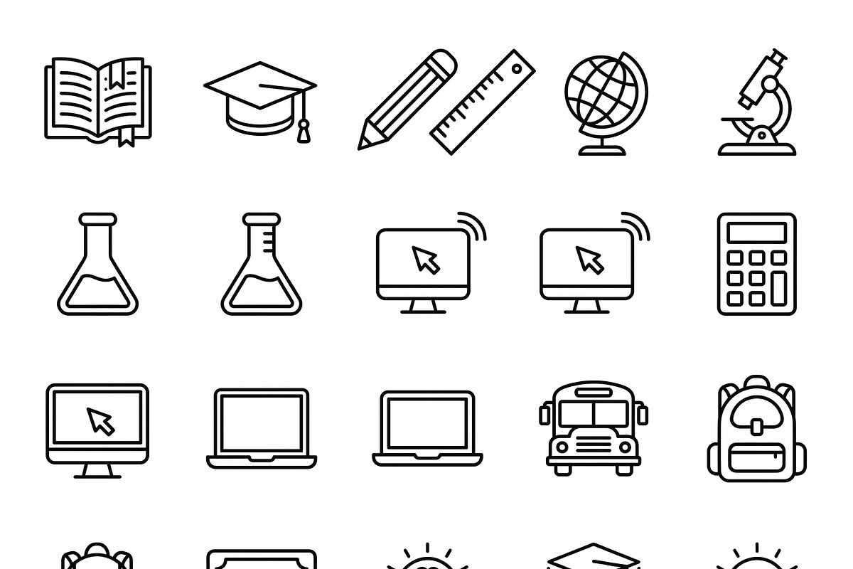 Bundle Online Learning Outline Icons, an Outline Icon by adenpinkstore (Photo 19 of 23)