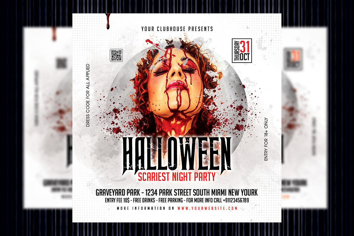 Halloween Flyer Template, a Templates & Theme by MithilaCreation (Photo 1 of 6)