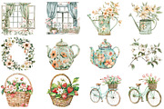 Pastel Spring Cottage Clipart Bundle, an Illustration by DreamCafeArt (Thumbnail 4 of 8)
