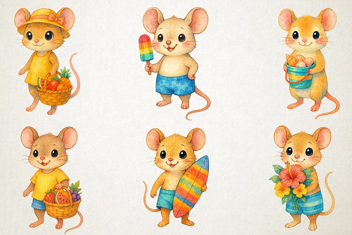 Cute Beach Mouse PNG Clipart, an Animal Illustration by RobertsArt (Photo 2 of 5)