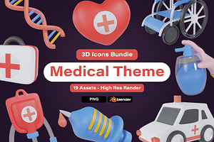 3d Elements Healthcare Icon Pack