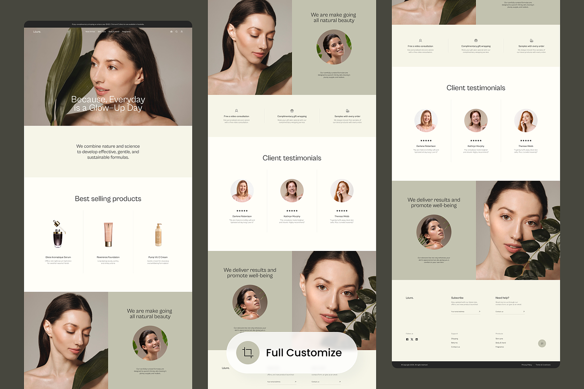 Loure - Skincare Website, a Landing Page Template by SLAB! Design (Photo 2 of 4)