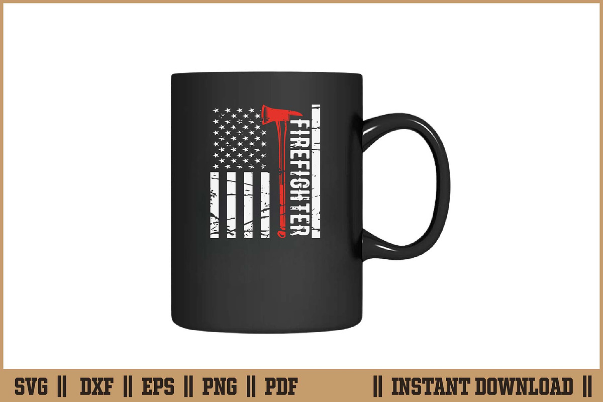 Patriotic American Firefighter SVG, an Illustration by Handy Arts Studio (Photo 1 of 3)