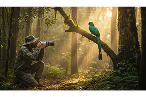 Wildlife photographer in camouflage, a Nature Photo by Igor Tichonow
