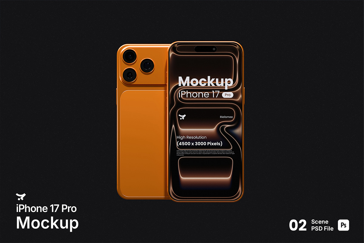 iPhone 17 Pro Mockup Bundle Set, an iPhone Mockup by Rielismee (Photo 1 of 5)