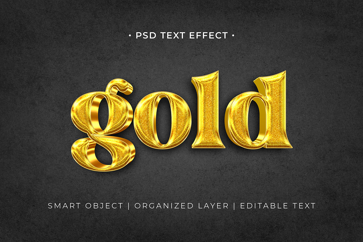 Gold Text Effect, a Brushes & More by Asofa Studio