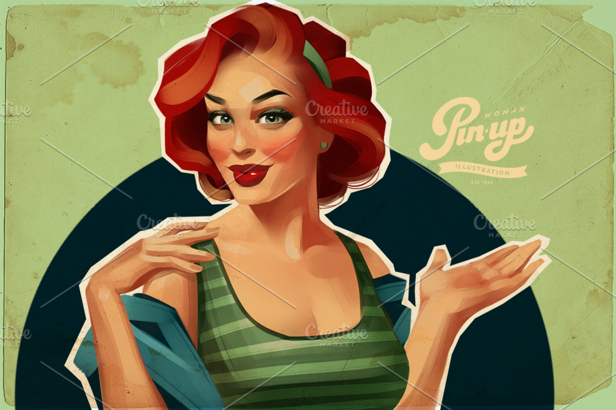 Pin-up woman, a Person Illustration by Ira Cvetnaya (Photo 1 of 3)