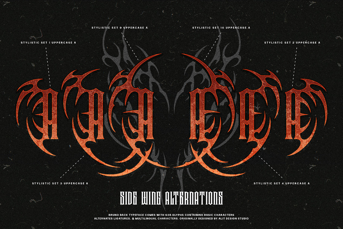 Bruno Back Typeface, a Blackletter Font by alit design (Photo 13 of 20)