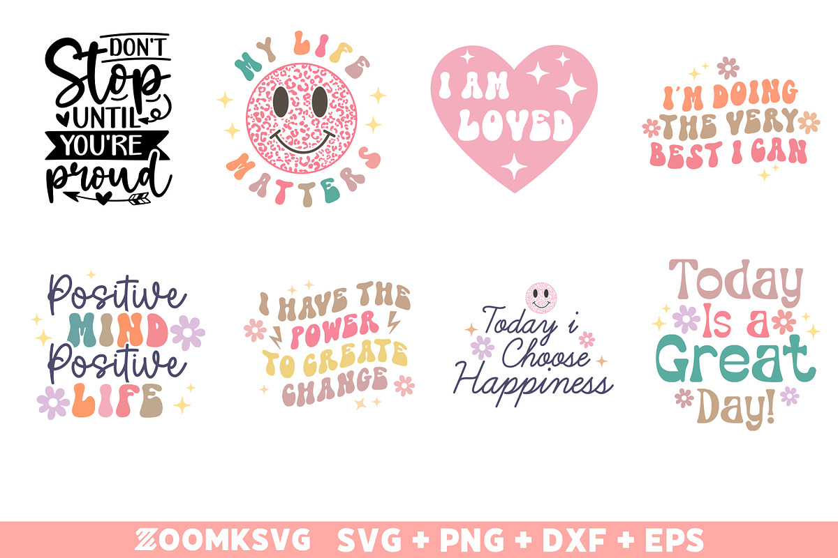 Boho Affirmations quotes SVG Bundle, an Illustration by ZoomkSVG (Photo 3 of 6)