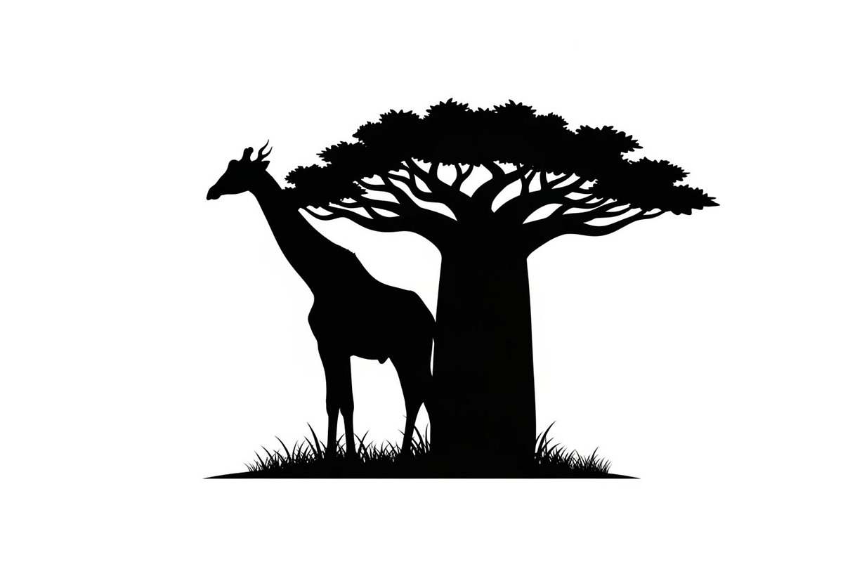 Giraffe Safari Silhouette Vector Bun, an Illustration by Designer_Momina (Photo 3 of 51)