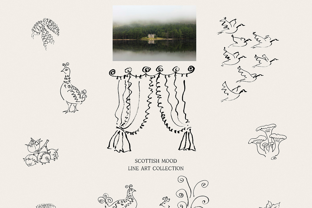 Rainswept Autumn Line Art Collection, an Object Illustration by Purple (Photo 5 of 15)