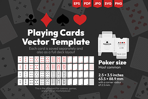 Playing Cards Vector Template, an Object Illustration by Ilia Design