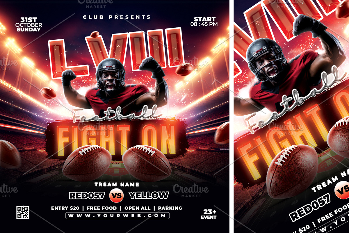 American Football Flyer Template, a Flyer Template by StarPixles11 (Photo 3 of 3)