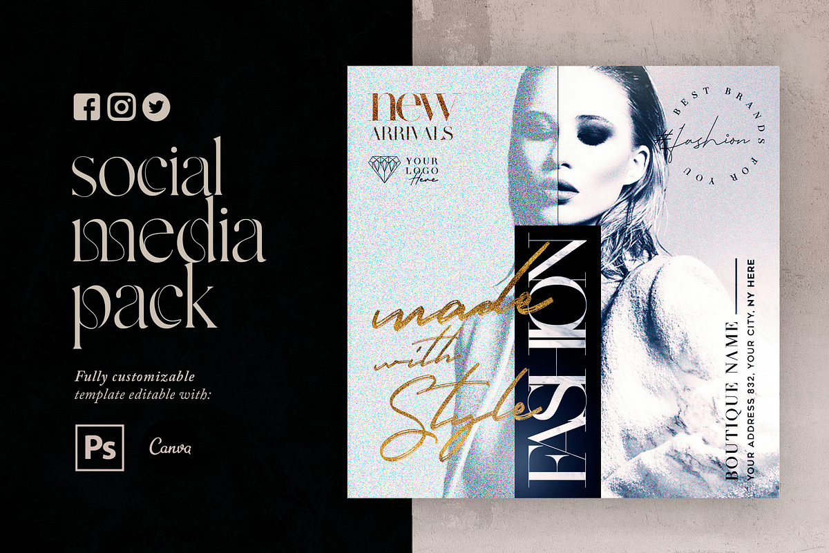 Fashion With Style Social Media Pack, a Social Media Template by Touringxx Creative Studio (Photo 1 of 5)
