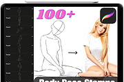 Procreate Body Poses Stamps, a Brush Add-On by OneBerryCreations (Thumbnail 1 of 3)