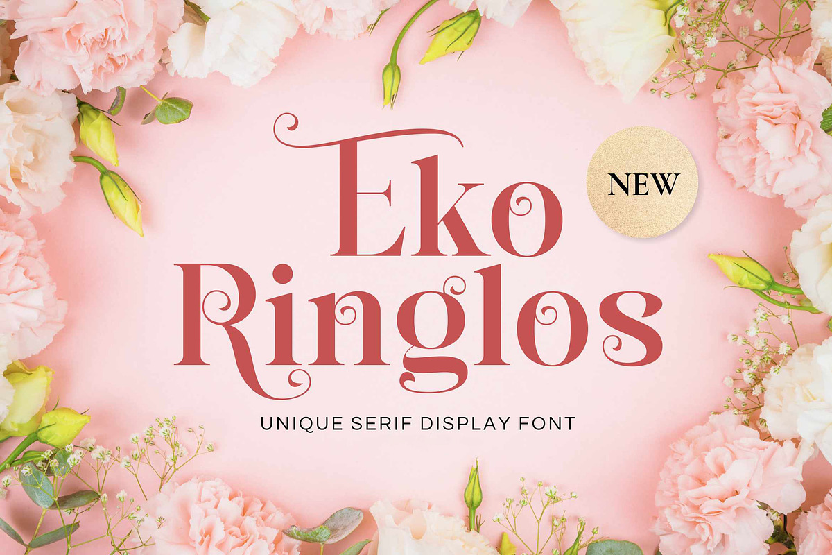 Eko Ringlos - Beautiful Serif Font, a Serif Font by Imoodev (Photo 1 of 5)