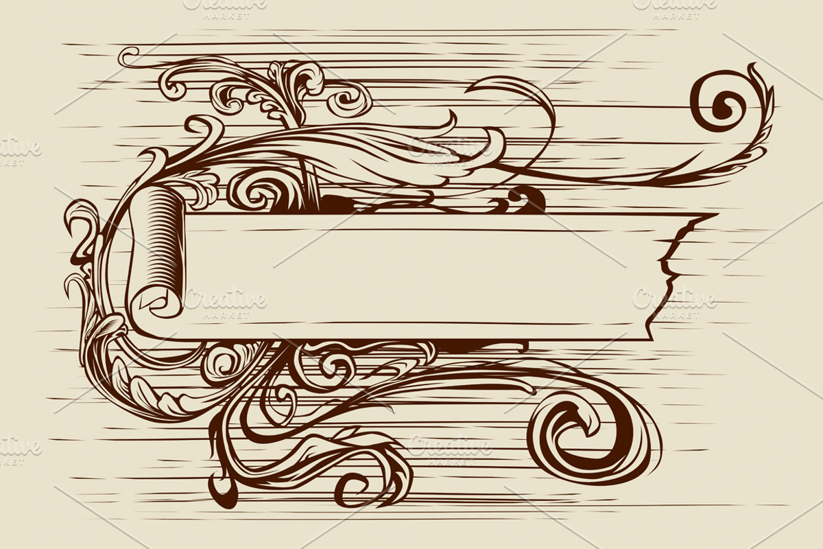 Vintage Banner and Ribbon, a Decorative Illustration by Mak_Art