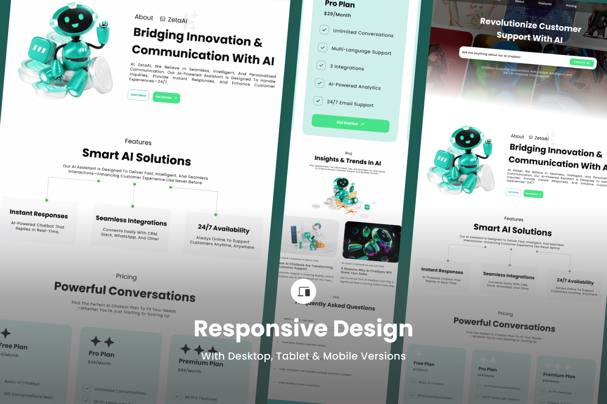 Zeta – AI Chatbot Assistant Landing, a Landing Page Template by twinstd (Photo 3 of 5)