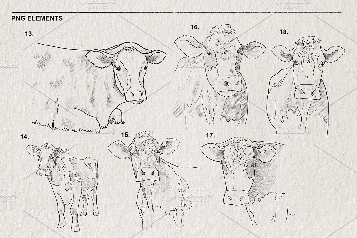 Sketch of a cow PNG, an Animal Illustration by LOKSKIH (Photo 6 of 7)