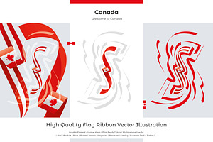 Canada flag ribbon vector