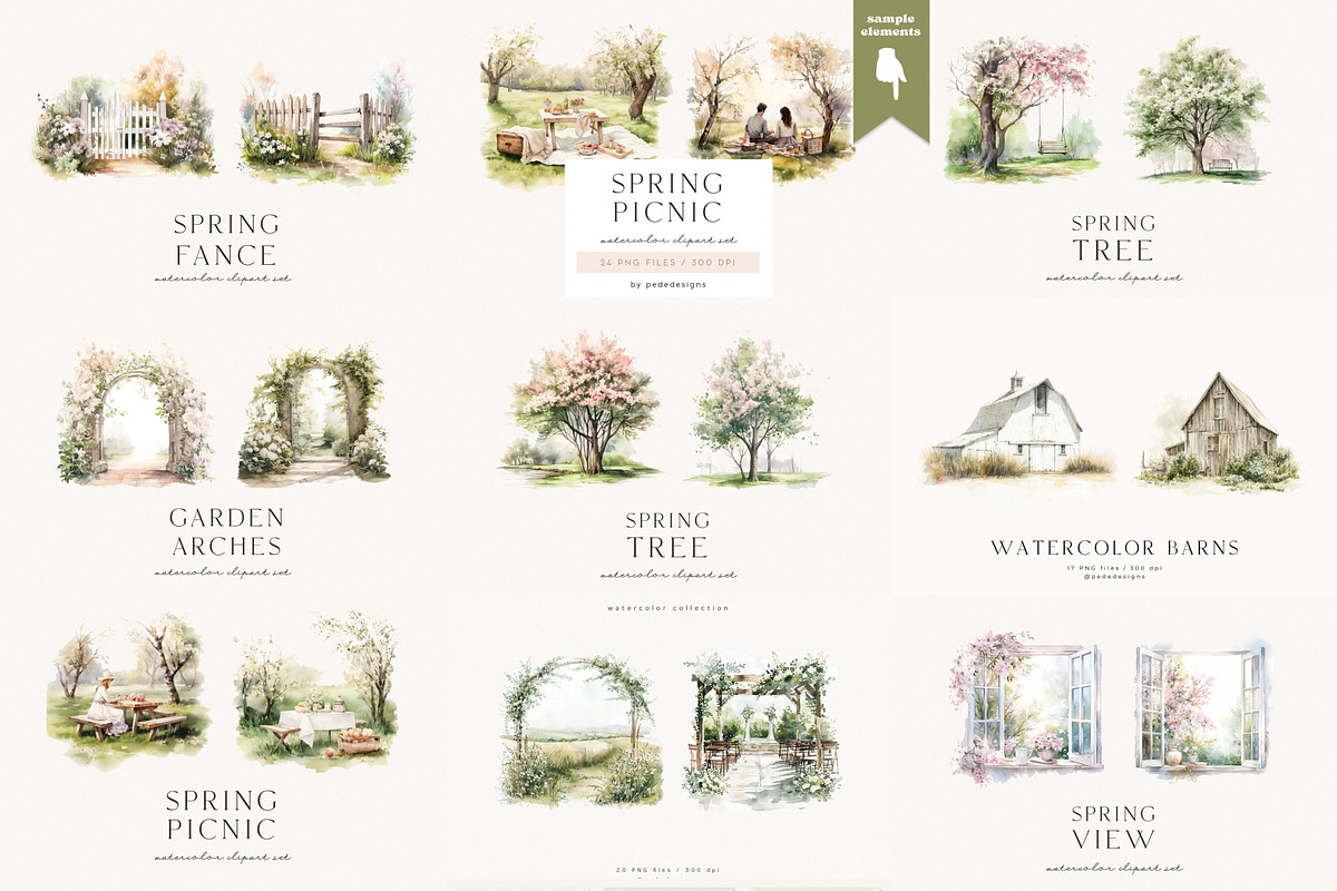 Watercolor Landscapes Bundle, a Decorative Illustration by PeDe Designs (Photo 13 of 14)