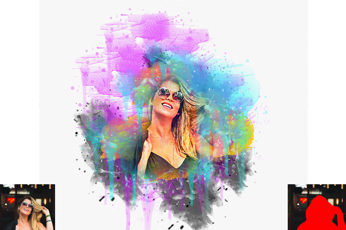 Pro Watercolor Photoshop Action, an Action Add-On by Studio Retouch