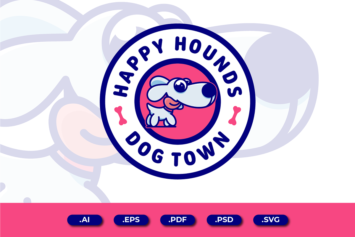 Happy Hounds Dog Town Logo, a Branding & Logo Template by Andhnd Studio