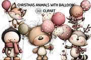 Christmas Animals With Balloon, an Illustration by Creative Art (Thumbnail 1 of 10)