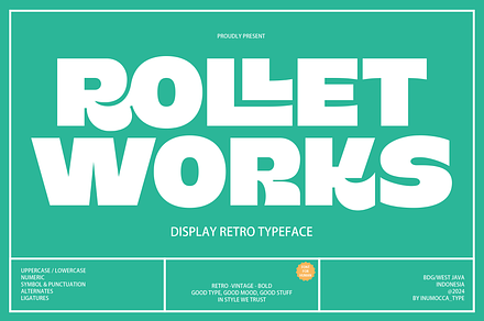 Rollet Works, a Sans Serif Font by inumocca_type