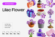 Lilac Flower 3D Icon Set, a Plants & Tree 3D Model by Eklip Studio (Thumbnail 1 of 2)