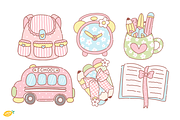 Coquette Vintage School Clipart, a Seasonal Illustration by LemonDesign (Thumbnail 3 of 3)