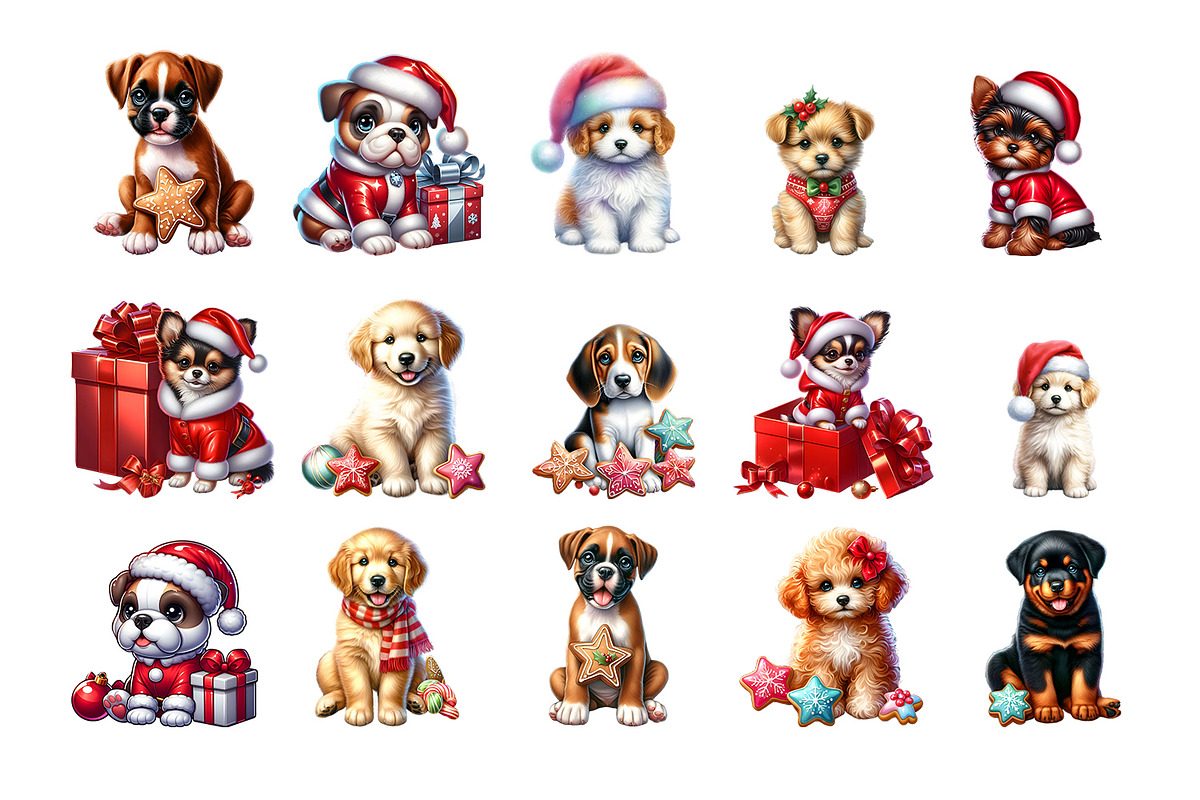 Christmas Gingerbread Dogs Clipart, an Animal Illustration by ElenazlataArt (Photo 3 of 3)